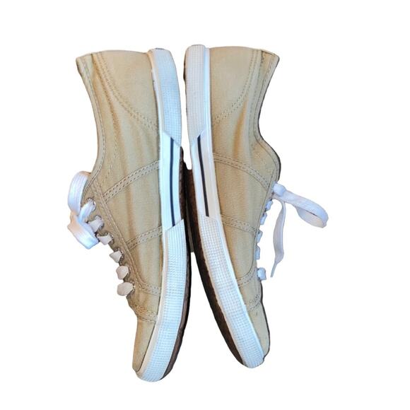Superga Anthropologie Canvas Sneaker Shoes Tan with white soles size EU 39 US 8 - Picture 9 of 10